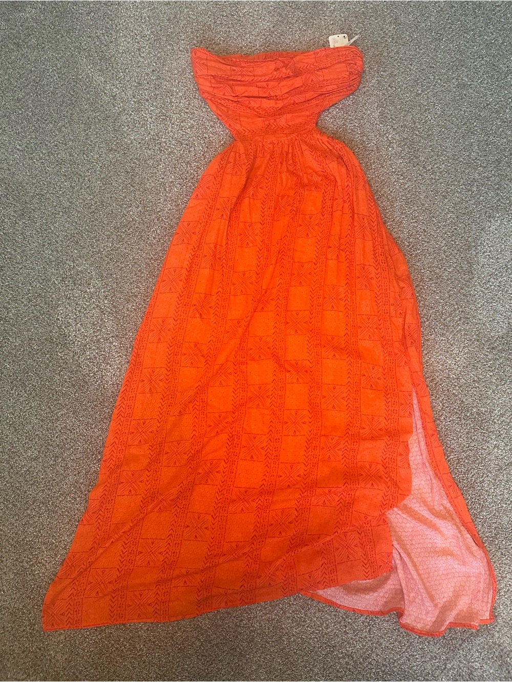 Free People Strapless Orange Maxi Dress